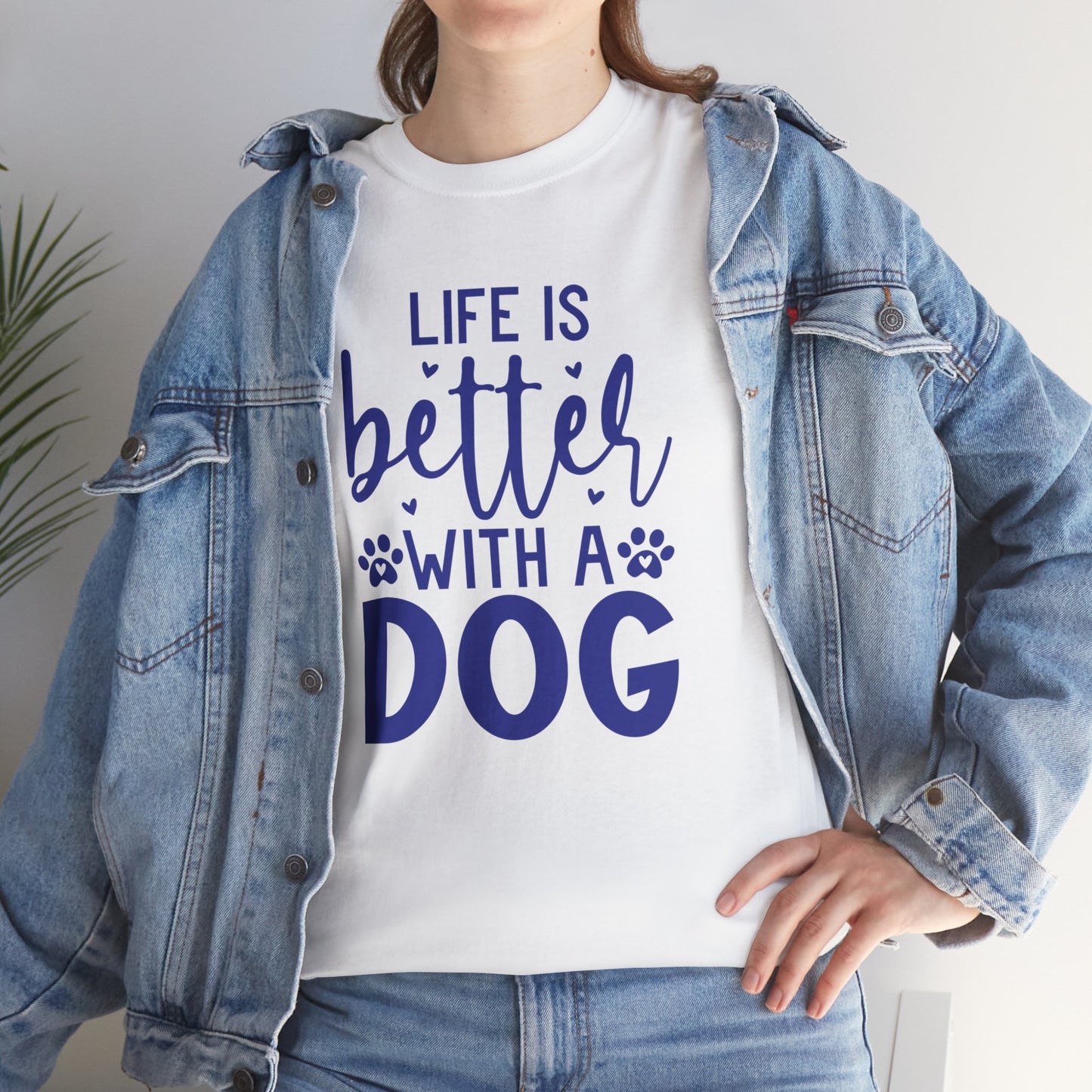 Life is better with a Dog Cute Doglover Shirt Cozy Comfort Colors Unisex Heavy Cotton T-Shirt