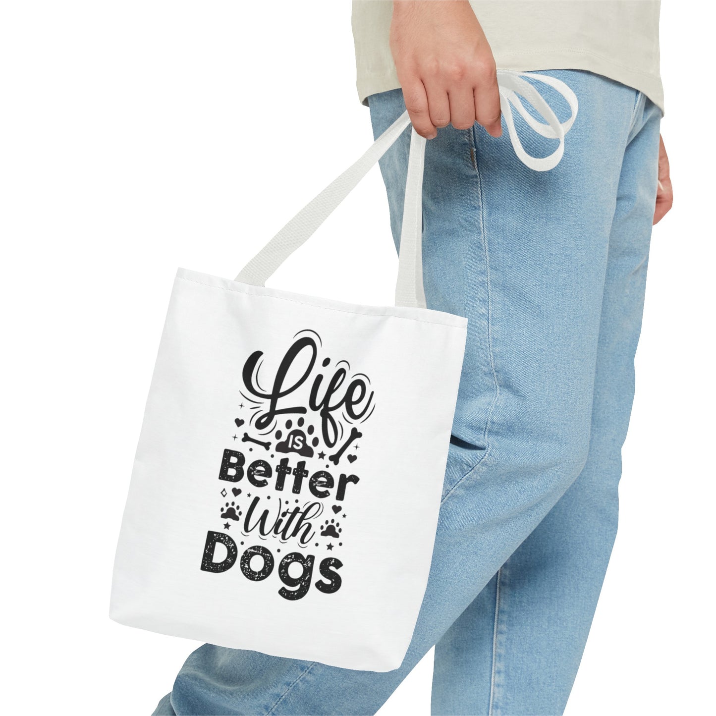 Life is better with dogs Tote Bag