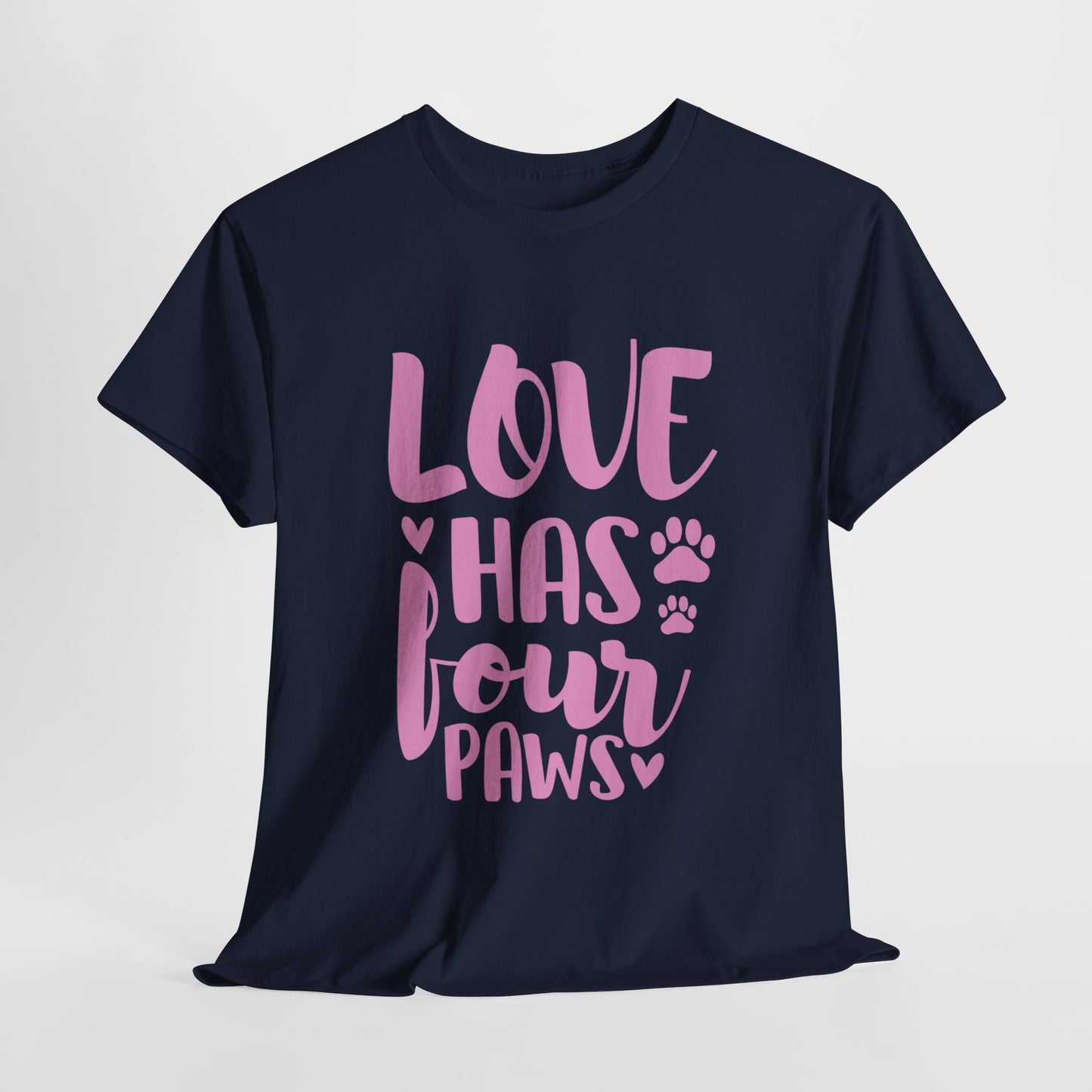 Love has 4 Paws Cute Doglover Shirt Cozy Comfort Colors Unisex Heavy Cotton T-Shirt