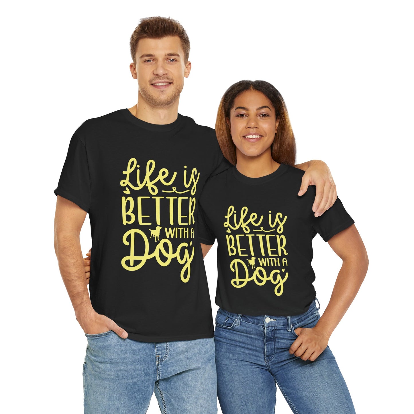 Life is better with a Dog Cute Doglover Shirt Cozy Comfort Colors Unisex Heavy Cotton T-Shirt