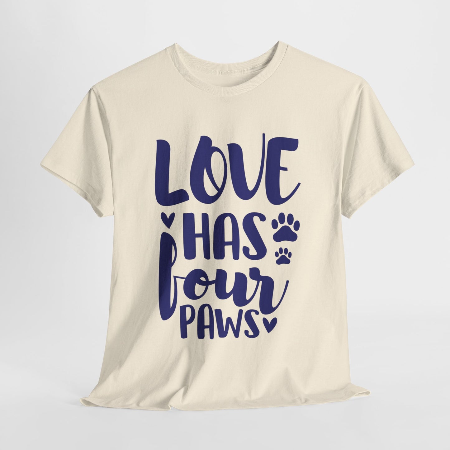 Love has 4 Paws Cute Doglover Shirt Cozy Comfort Colors Unisex Heavy Cotton T-Shirt