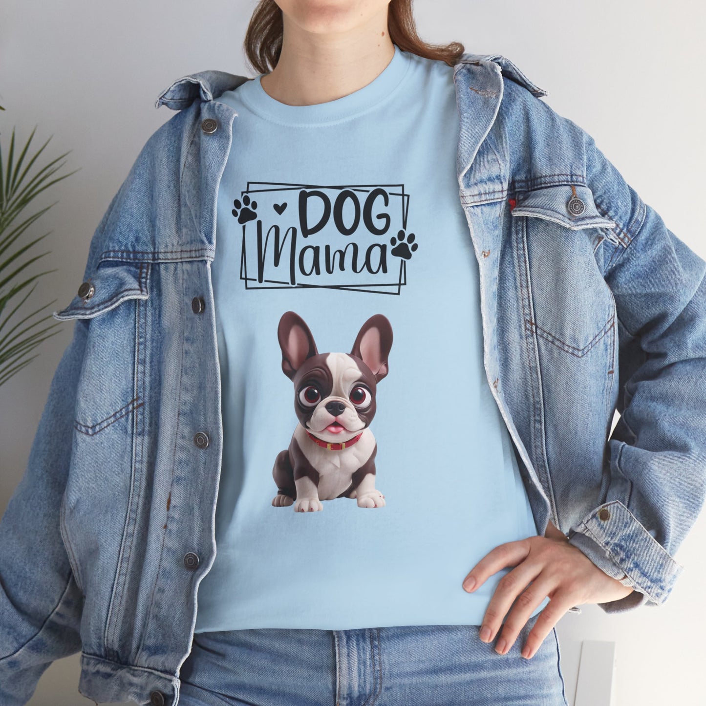 Dog Mama Colourful Dog Shirt Funny Unisex Heavy Cotton T-Shirt