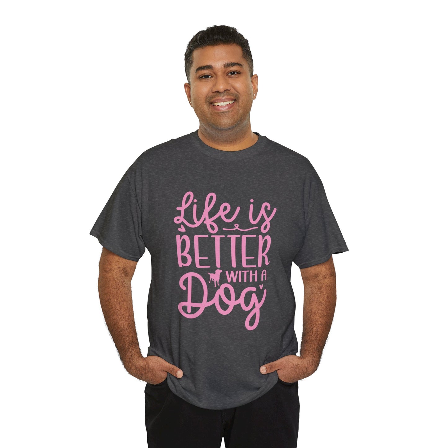 Life is better with a Dog Cute Doglover Shirt Cozy Comfort Colors Unisex Heavy Cotton T-Shirt