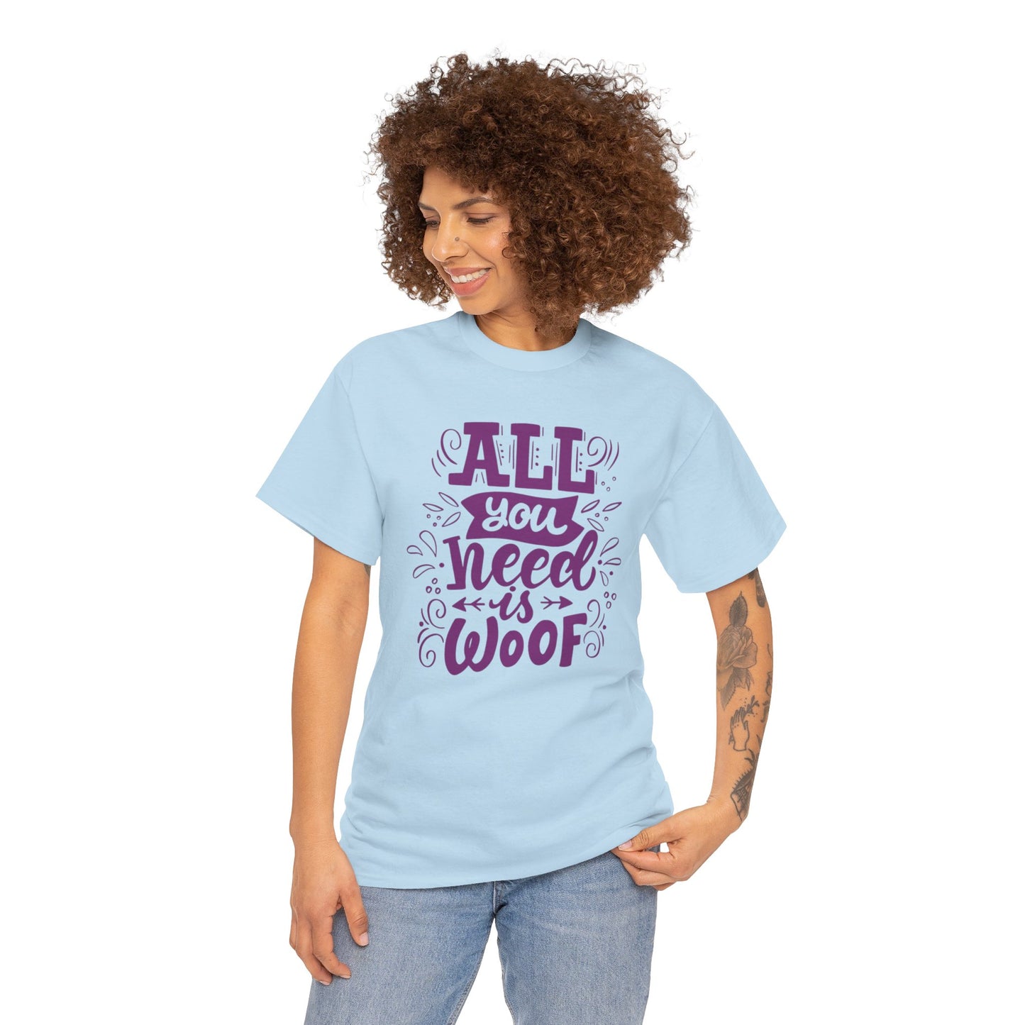 All you need is Woof Cute Doglover Shirt Cozy Comfort Colors Unisex Heavy Cotton T-Shirt