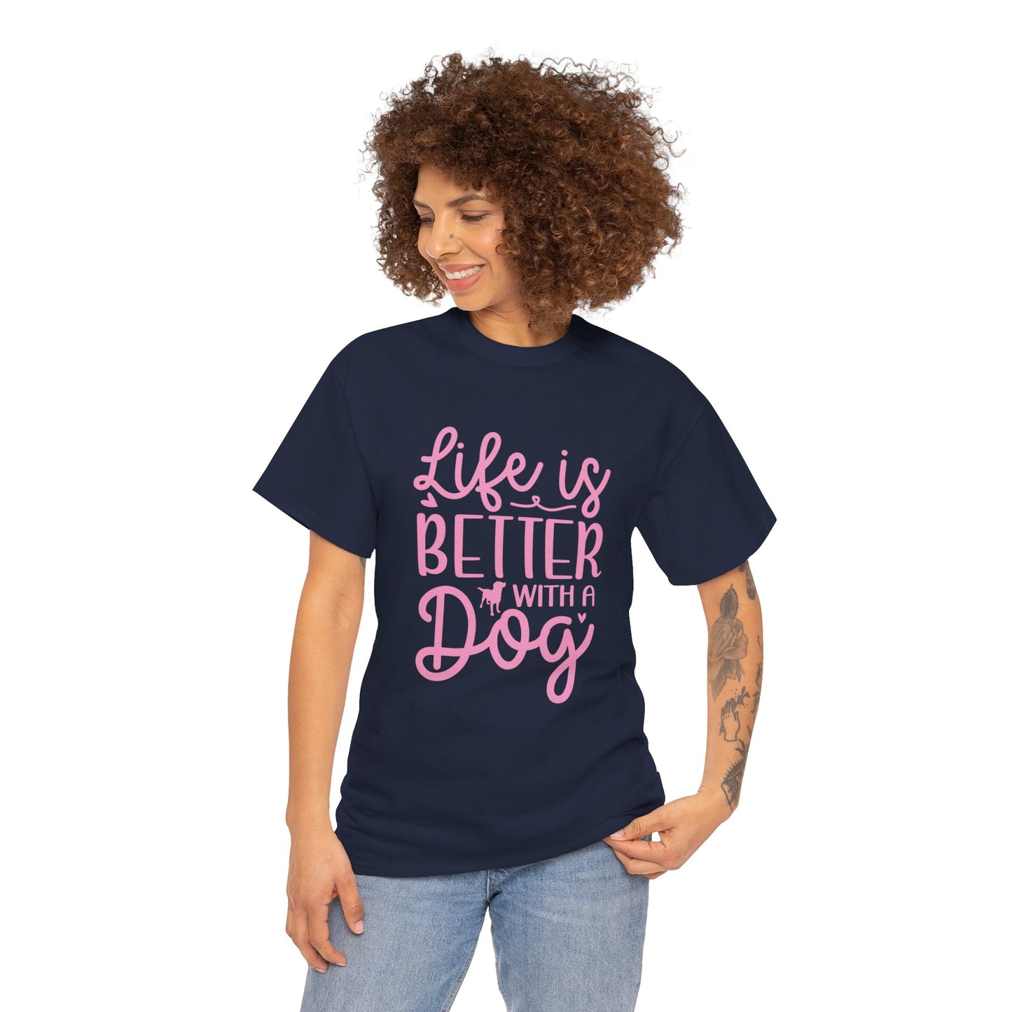 Life is better with a Dog Cute Doglover Shirt Cozy Comfort Colors Unisex Heavy Cotton T-Shirt