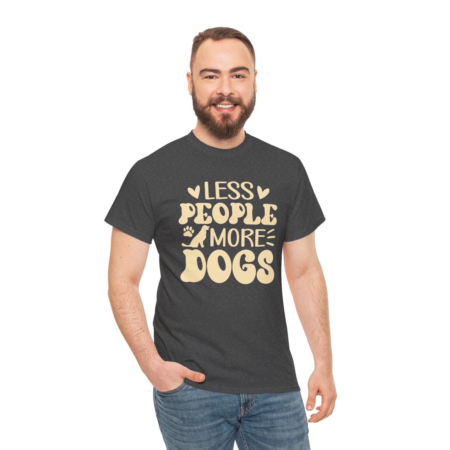 Les People more Dogs Cute Doglover Shirt Cozy Comfort Colors Unisex Heavy Cotton T-Shirt