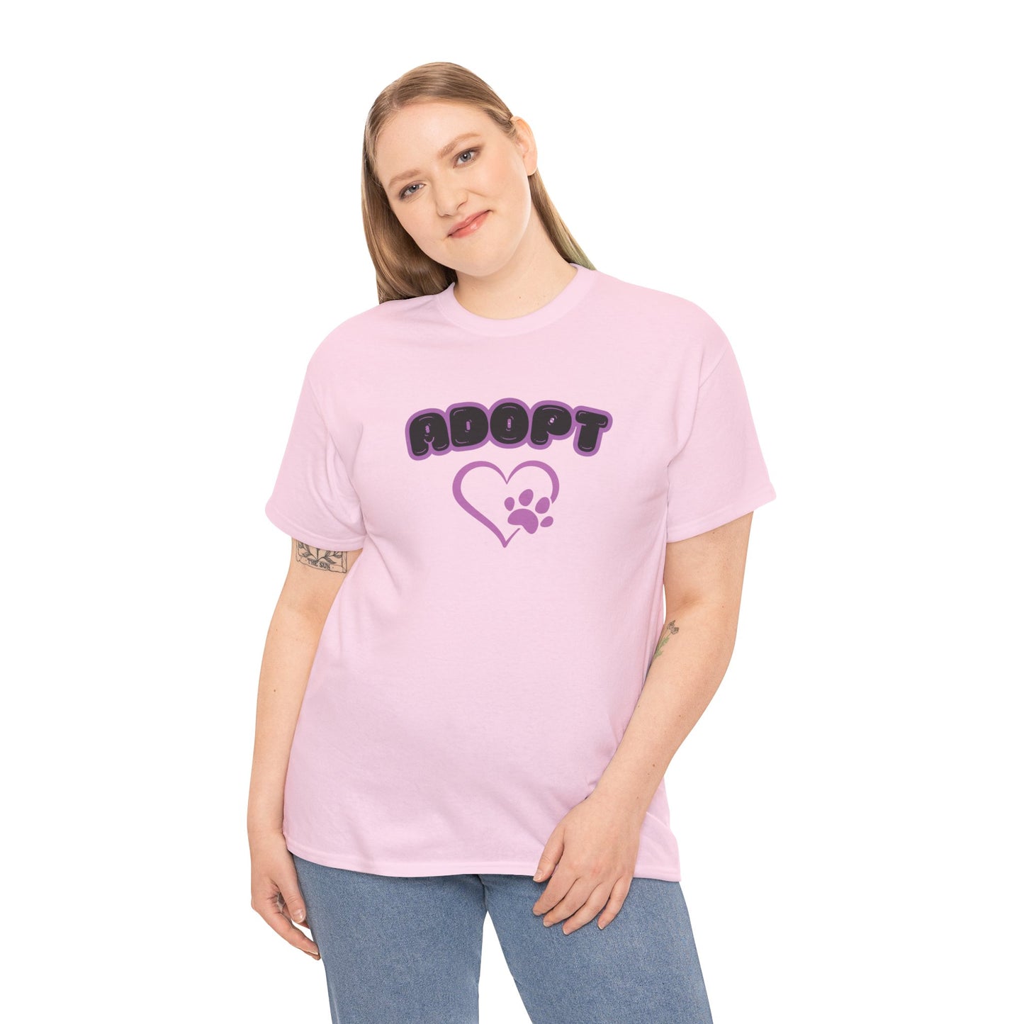 Adopt Dog Rescue Shirt Neon Colors Unisex Heavy Cotton T-Shirt