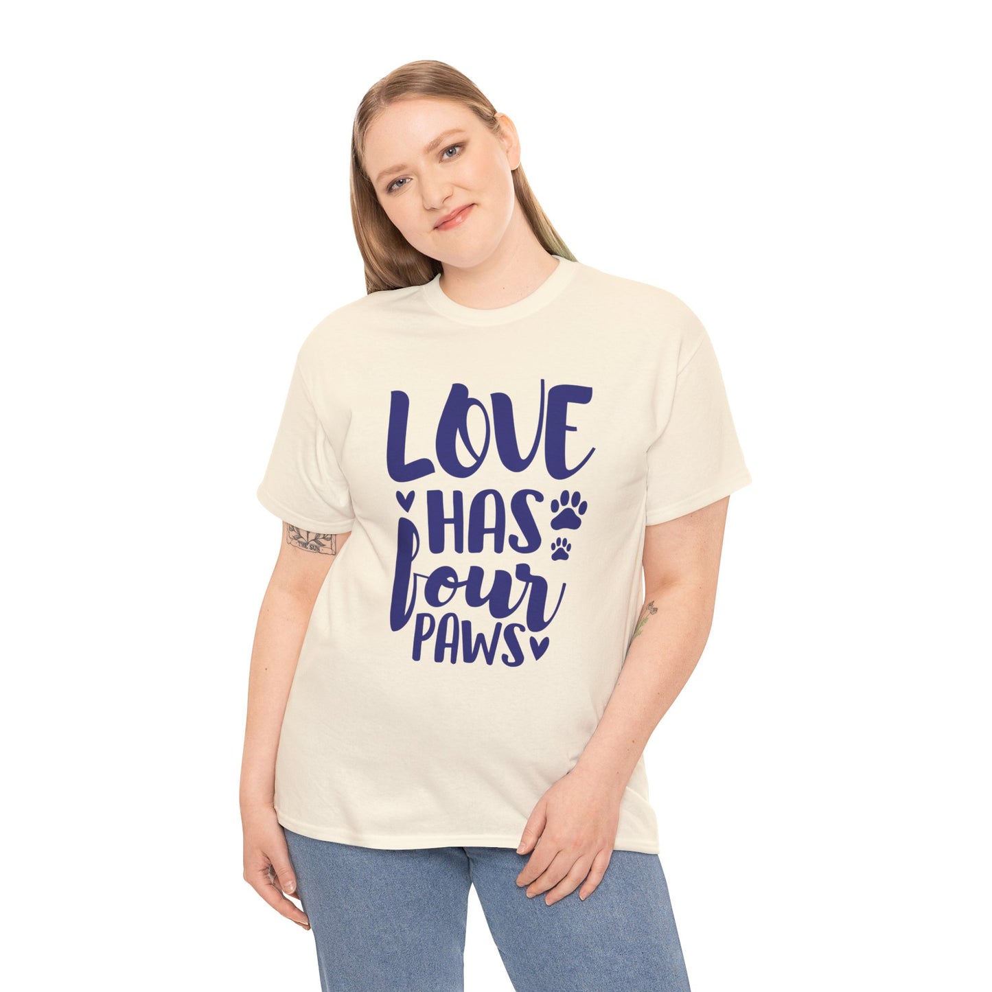 Love has 4 Paws Cute Doglover Shirt Cozy Comfort Colors Unisex Heavy Cotton T-Shirt