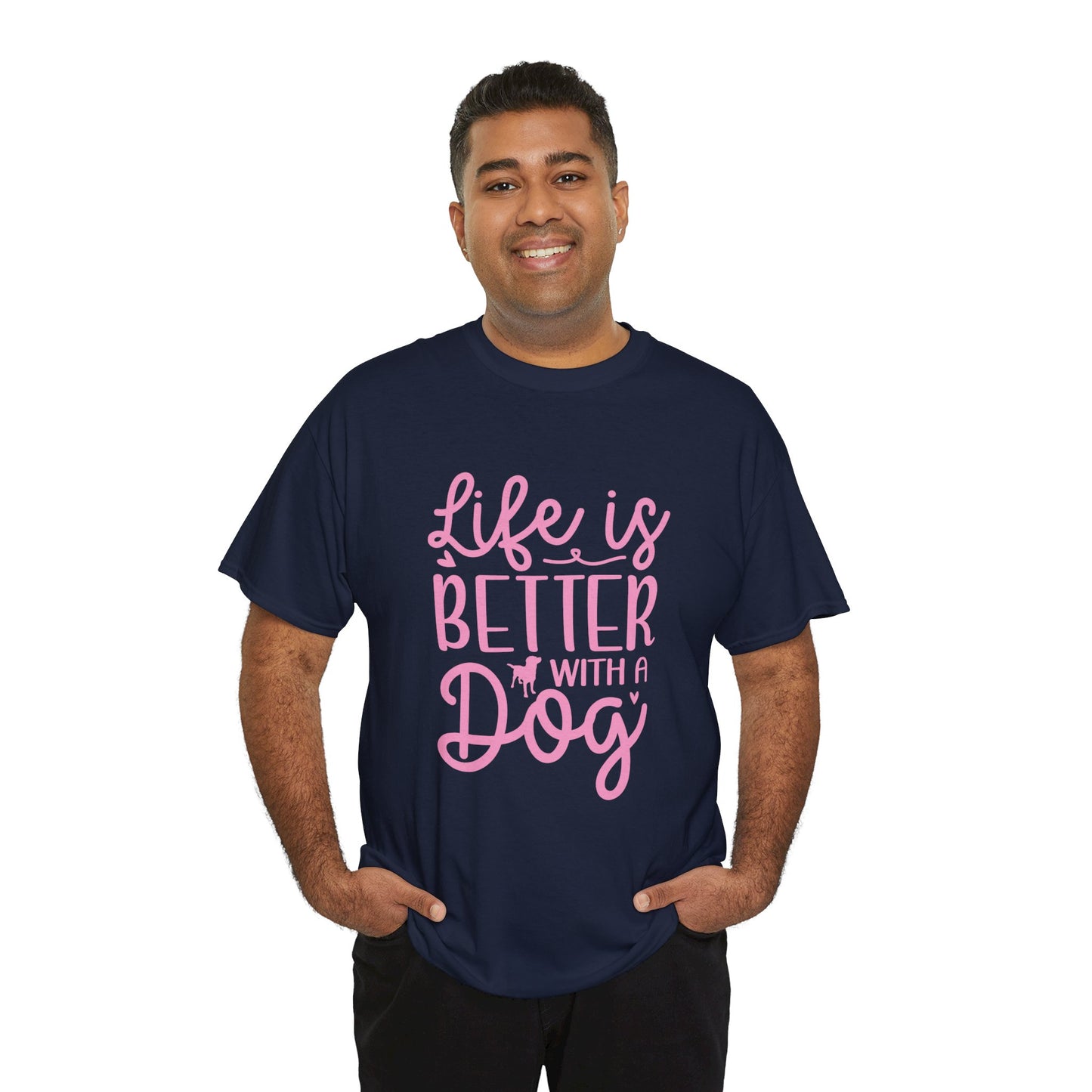 Life is better with a Dog Cute Doglover Shirt Cozy Comfort Colors Unisex Heavy Cotton T-Shirt