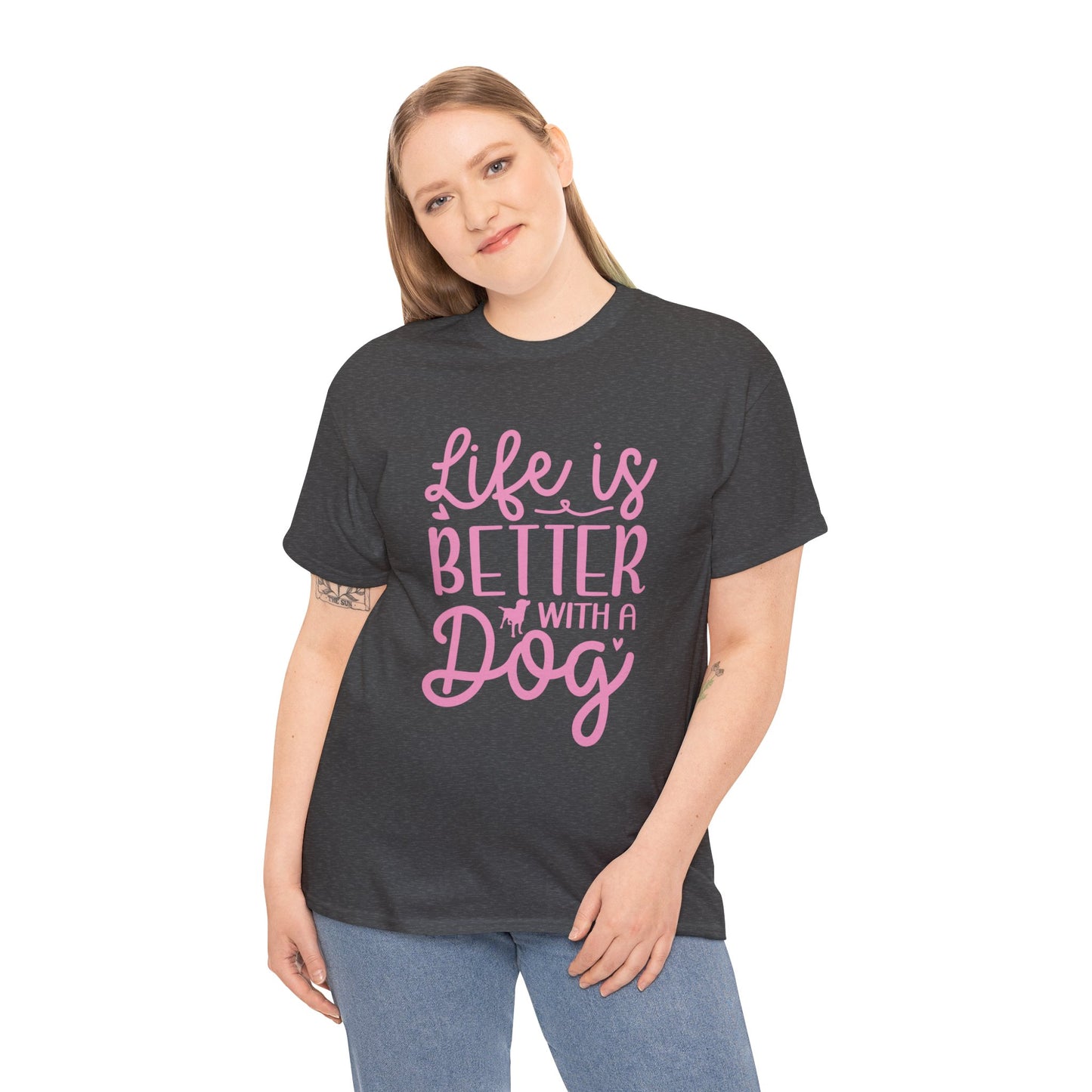 Life is better with a Dog Cute Doglover Shirt Cozy Comfort Colors Unisex Heavy Cotton T-Shirt