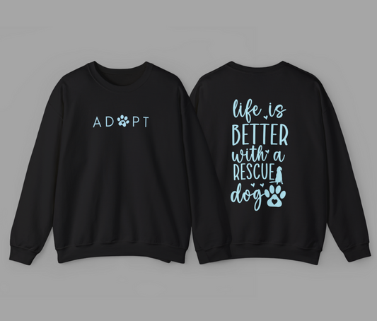 Adopt Rescue Dog Sweater Tierschutz Statement Piece Unisex Heavy Blend™ Crewneck Sweatshirt